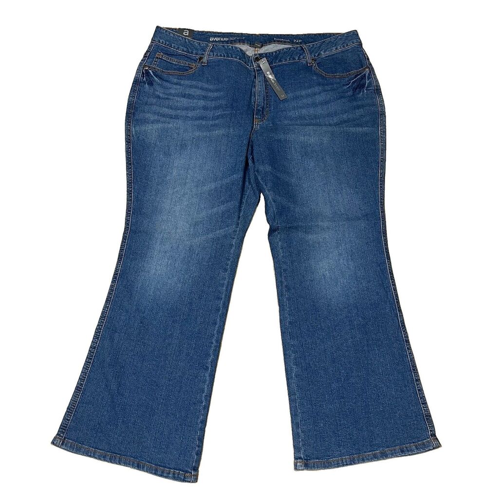 Avenue Denim 22P Jeans Santa Fe Bootcut Petite Plus Blue Stretch Casual